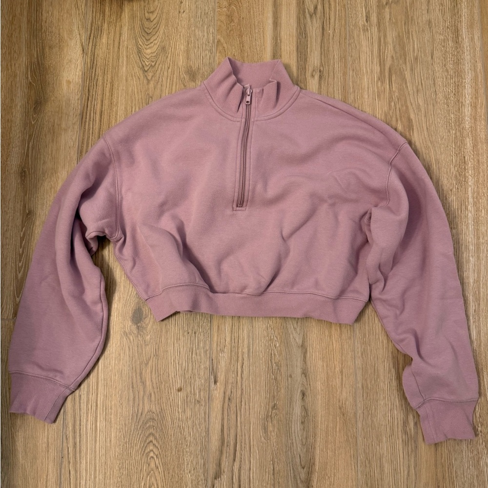 SKIMS cropped quarter zip